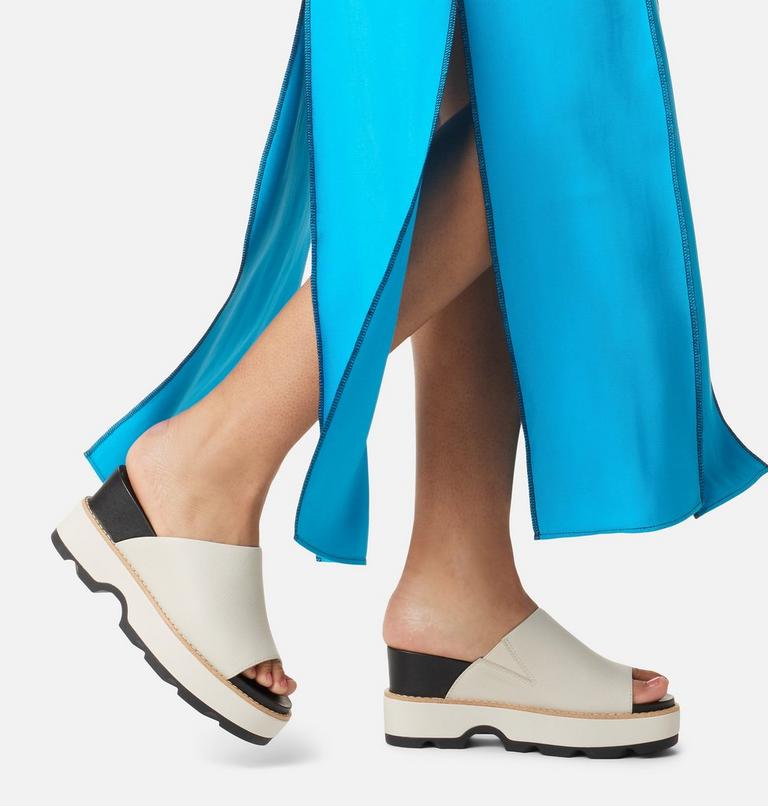 Sandales Compensées À Enfiler JOANIE IV Pour Femmes, Color: Chalk, Black, image 8