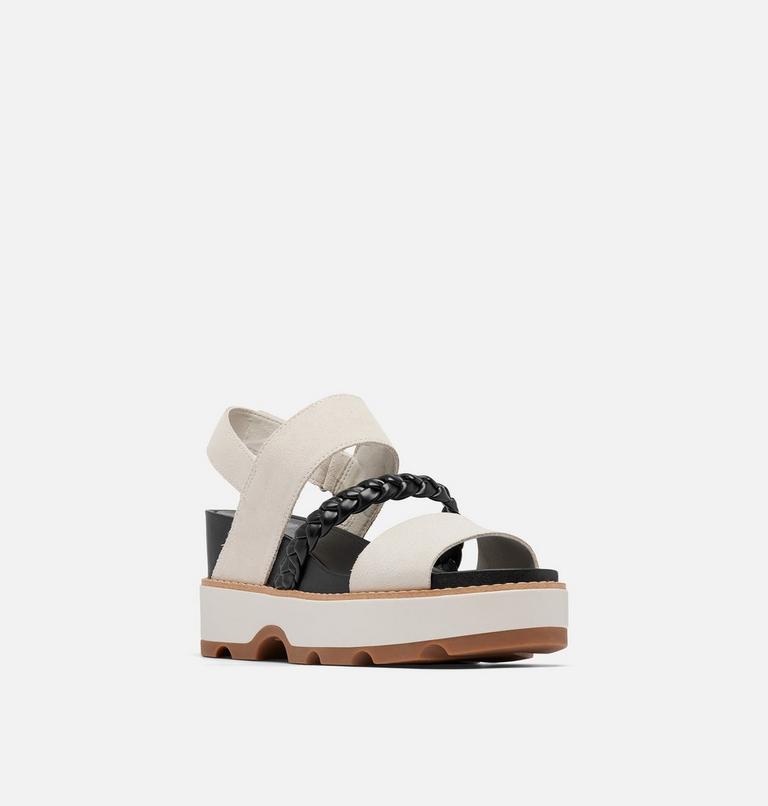 JOANIE IV Slingback Wedge Women's Sandal, Color: Chalk, Black, image 7