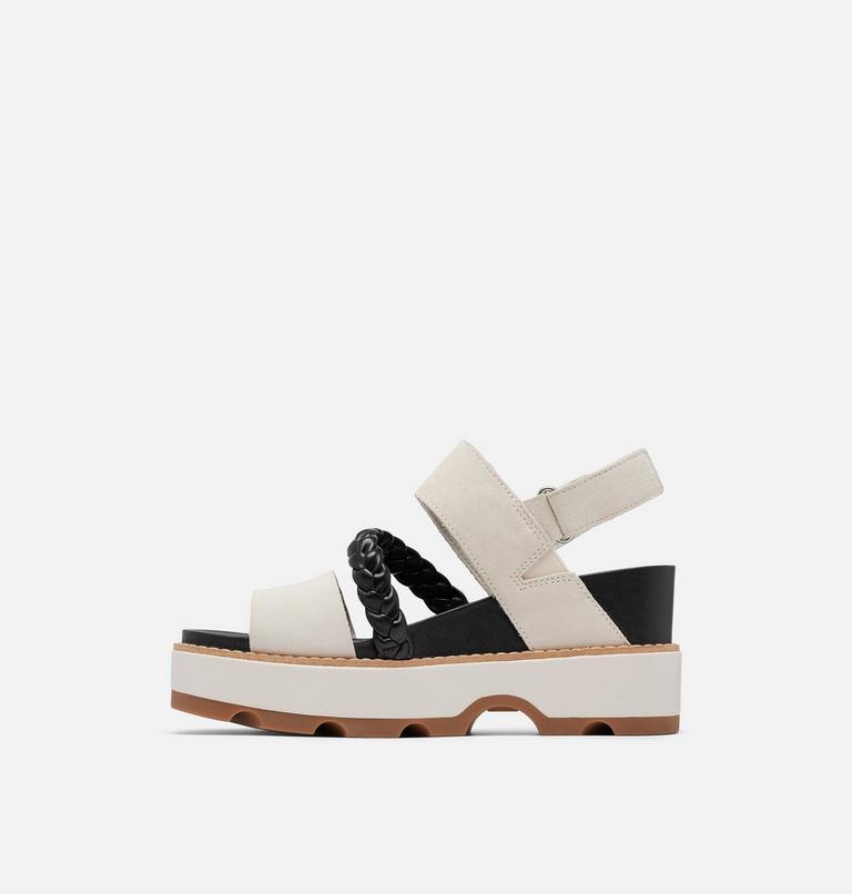 JOANIE IV Slingback Wedge Women's Sandal, Color: Chalk, Black, image 4