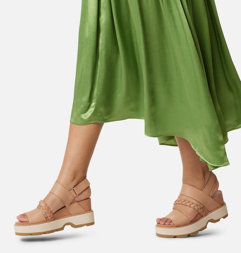 JOANIE IV Slingback Wedge Women's Sandal, Color: Honest Beige, Bleached Ceramic, image 8