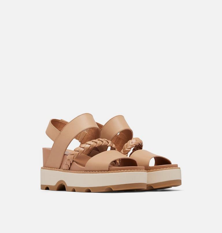 JOANIE IV Slingback Wedge Women's Sandal, Color: Honest Beige, Bleached Ceramic, image 2