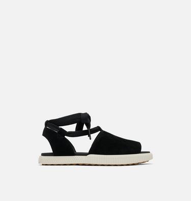 ONA Streetworks Drille Women's Flat Sandal, Color: Black, Chalk, image 1