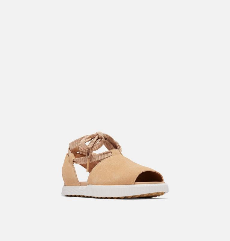 ONA Streetworks Drille Women's Flat Sandal, Color: Honest Beige, Sea Salt, image 7