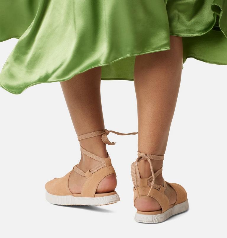 ONA Streetworks Drille Women's Flat Sandal, Color: Honest Beige, Sea Salt, image 8
