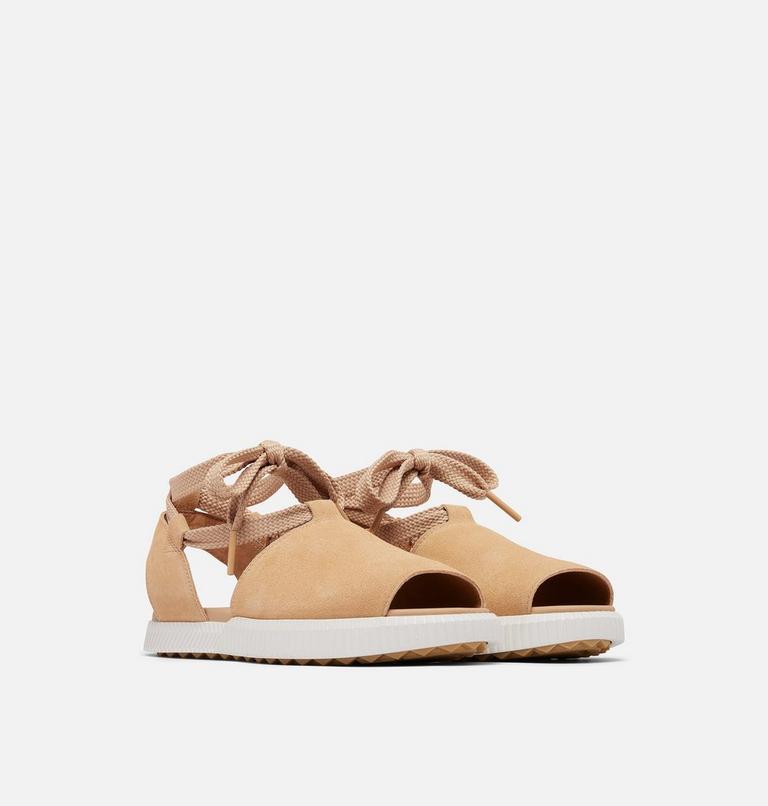 ONA Streetworks Drille Women's Flat Sandal, Color: Honest Beige, Sea Salt, image 2