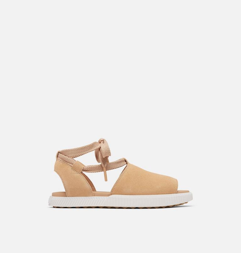 ONA Streetworks Drille Women's Flat Sandal, Color: Honest Beige, Sea Salt, image 1