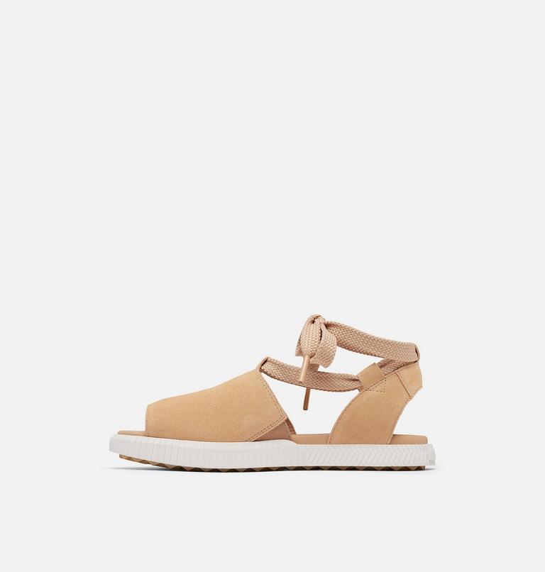 ONA Streetworks Drille Women's Flat Sandal, Color: Honest Beige, Sea Salt, image 4