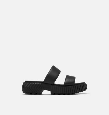 ONA Streetworks Slide Mid Women's Flat Sandal, Color: Black, Chalk, image 1