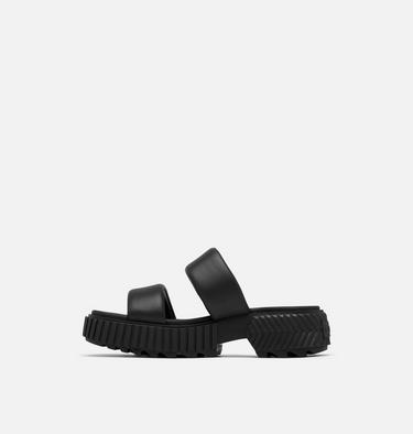 ONA Streetworks Slide Mid Women's Flat Sandal, Color: Black, Chalk, image 4