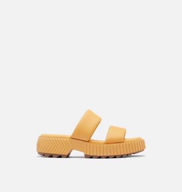 ONA Streetworks Slide Mid Women's Flat Sandal, Color: Yellow Ray, Sea Salt, image 1