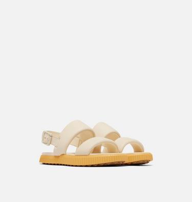 ONA Streetworks Go-To Women's Flat Sandal, Color: Honey White, Yellow Ray, image 2