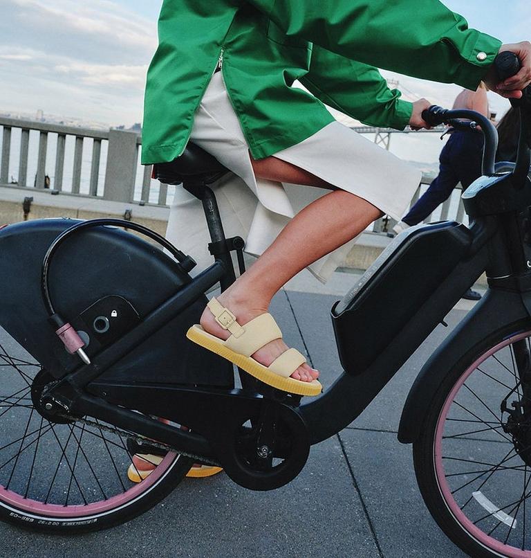 ONA Streetworks Go-To Women's Flat Sandal, Color: Honey White, Yellow Ray, image 12