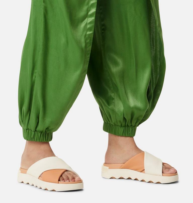 VIIBE Crisscross Slide Women's Flat Sandal, Color: Honest Beige, Chalk, image 8