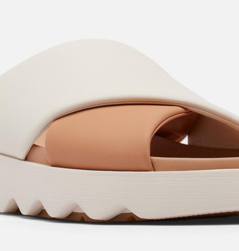 VIIBE Crisscross Slide Women's Flat Sandal, Color: Honest Beige, Chalk, image 9