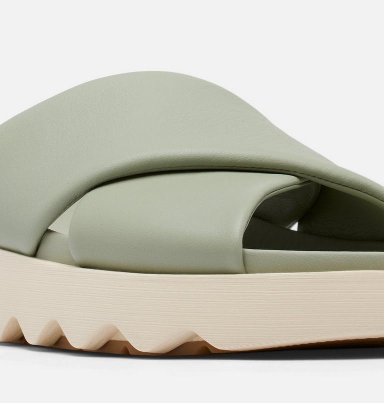 VIIBE Crisscross Slide Women's Flat Sandal, Color: Safari, Honey White, image 9