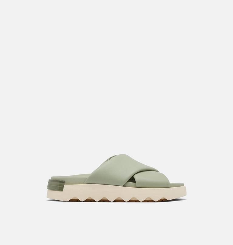 VIIBE Crisscross Slide Women's Flat Sandal, Color: Safari, Honey White, image 1