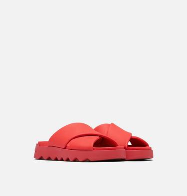VIIBE Crisscross Slide Women's Flat Sandal, Color: Red Glo, Gum, image 2