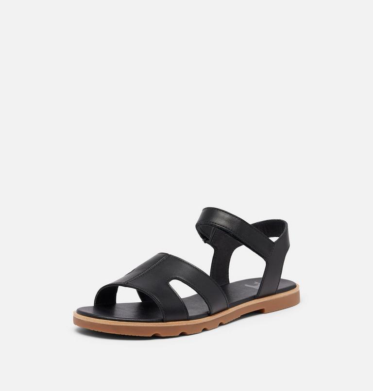 Women's Ella III Ankle Strap Flat Sandal, Color: Black, Gum 2, image 8