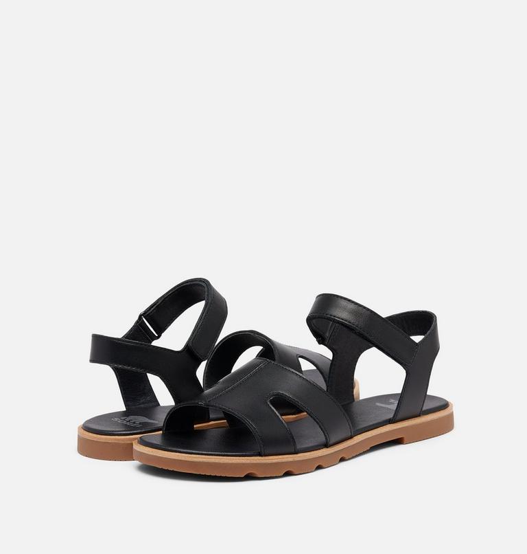 Women's Ella III Ankle Strap Flat Sandal, Color: Black, Gum 2, image 9
