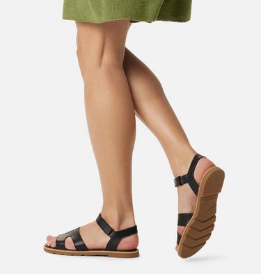 Women's Ella III Ankle Strap Flat Sandal, Color: Black, Gum 2, image 2