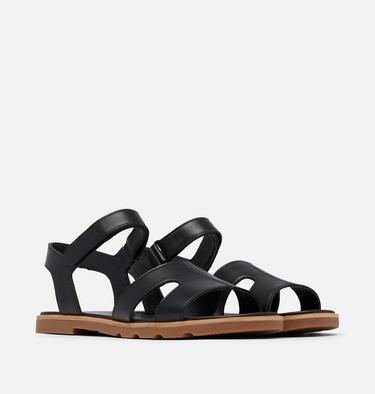 Women's Ella III Ankle Strap Flat Sandal, Color: Black, Gum 2, image 6