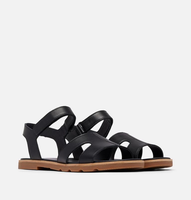 Women's Ella III Ankle Strap Flat Sandal, Color: Black, Gum 2, image 2