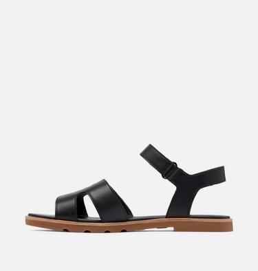 Women's Ella III Ankle Strap Flat Sandal, Color: Black, Gum 2, image 8