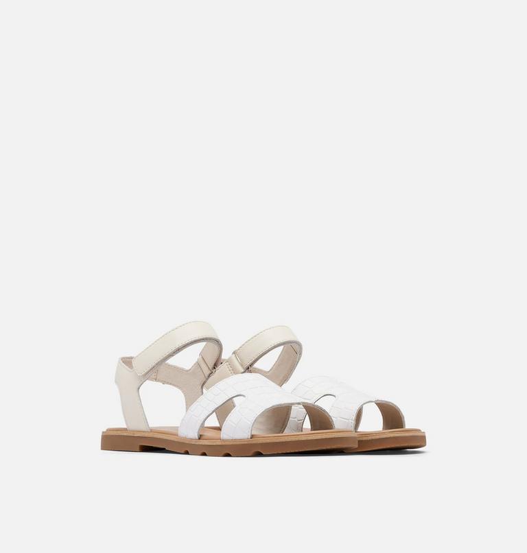 Women's Ella III Ankle Strap Flat Sandal, Color: Chalk, Gum, image 2