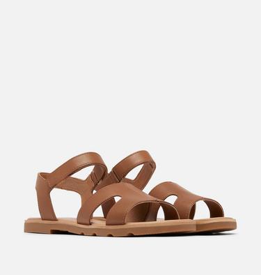 Women's Ella III Ankle Strap Flat Sandal, Color: Velvet Tan, Gum 2, image 2