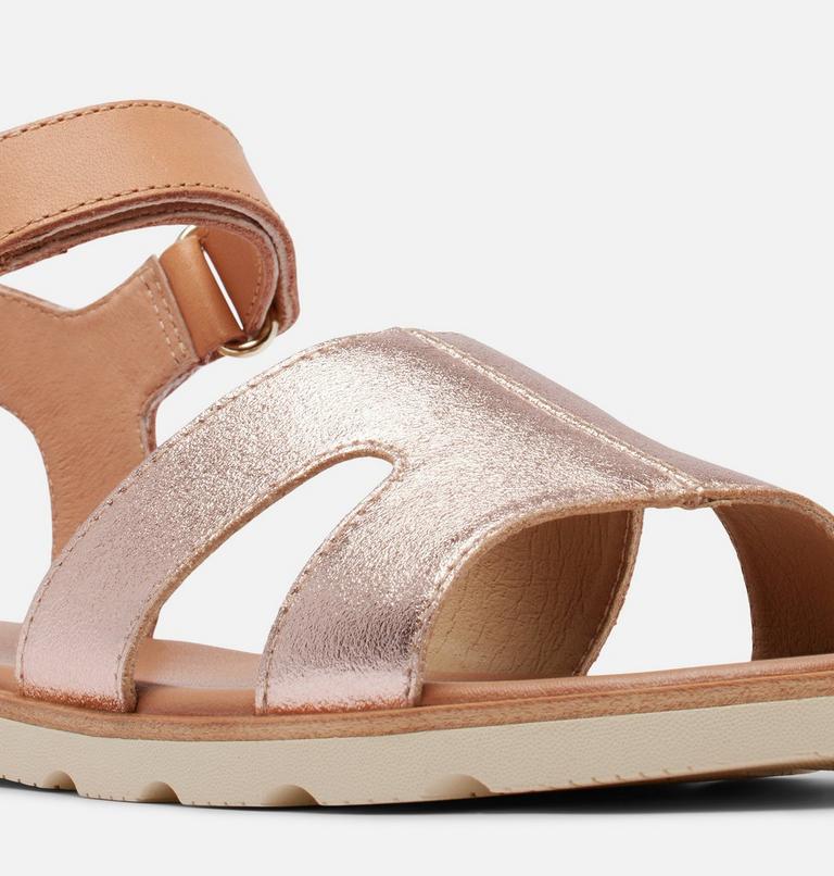 ELLA III Ankle Strap Women's Flat Sandal, Color: Honest Beige, Honey White, image 11