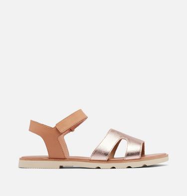 ELLA III Ankle Strap Women's Flat Sandal, Color: Honest Beige, Honey White, image 1