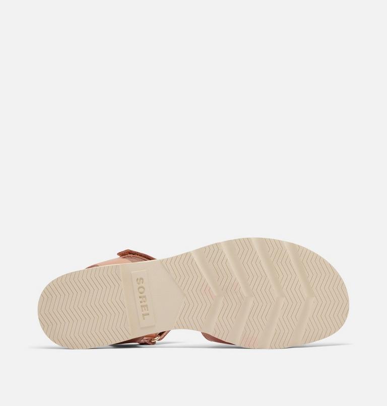 ELLA III Ankle Strap Women's Flat Sandal, Color: Honest Beige, Honey White, image 6