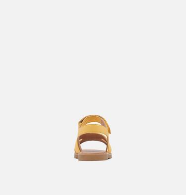 ELLA III Ankle Strap Women's Flat Sandal, Color: Yellow Ray, Gum, image 3