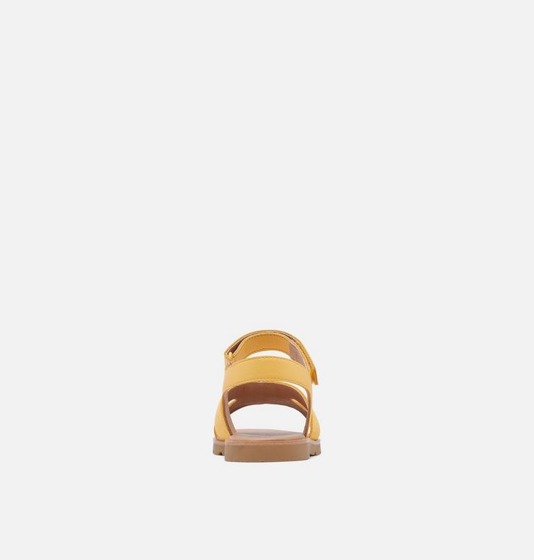 ELLA III Ankle Strap Women's Flat Sandal, Color: Yellow Ray, Gum, image 3