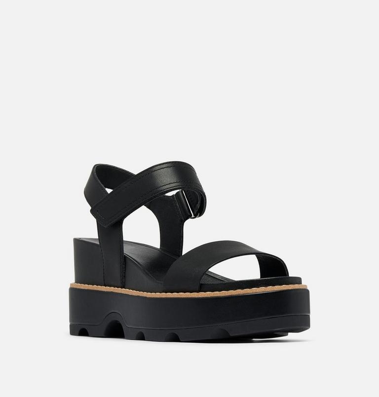 Women's Joanie IV Y Strap Wedge Sandal, Color: Black, Sea Salt, image 7