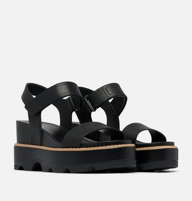 JOANIE IV Y Strap Wedge Women's Sandal, Color: Black, Sea Salt, image 2