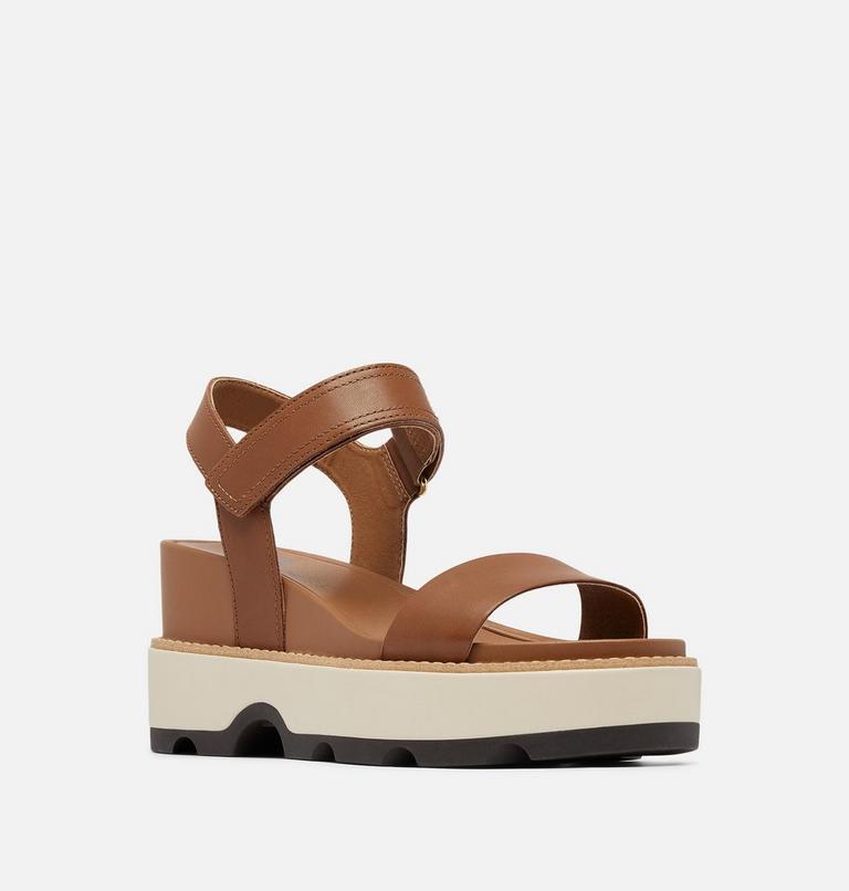 Women's Joanie IV Y Strap Wedge Sandal, Color: Velvet Tan, Blackened Brown, image 7