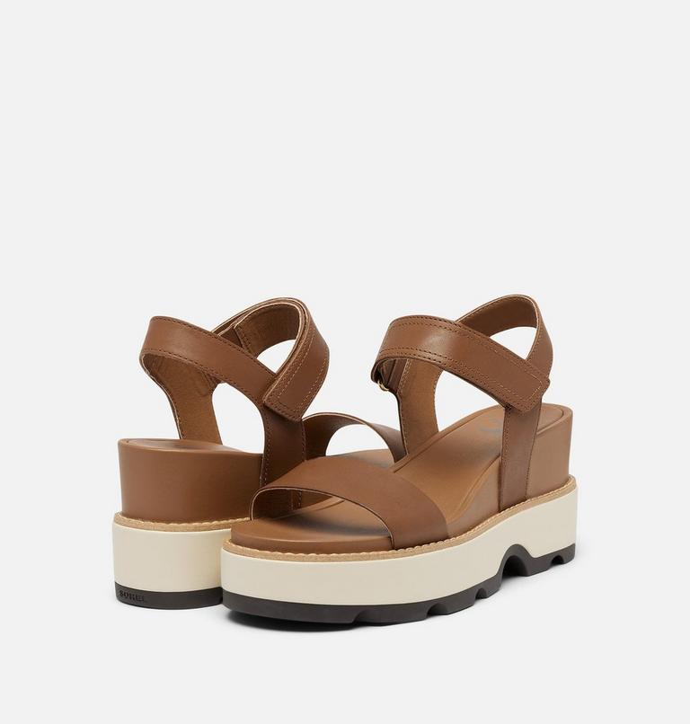 Women's Joanie IV Y Strap Wedge Sandal, Color: Velvet Tan, Blackened Brown, image 9