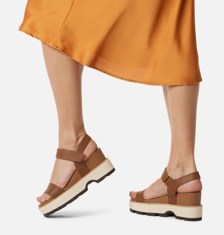 Women's Joanie IV Y Strap Wedge Sandal, Color: Velvet Tan, Blackened Brown, image 10