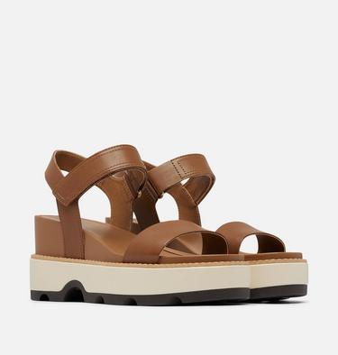 Women's Joanie IV Y Strap Wedge Sandal, Color: Velvet Tan, Blackened Brown, image 6