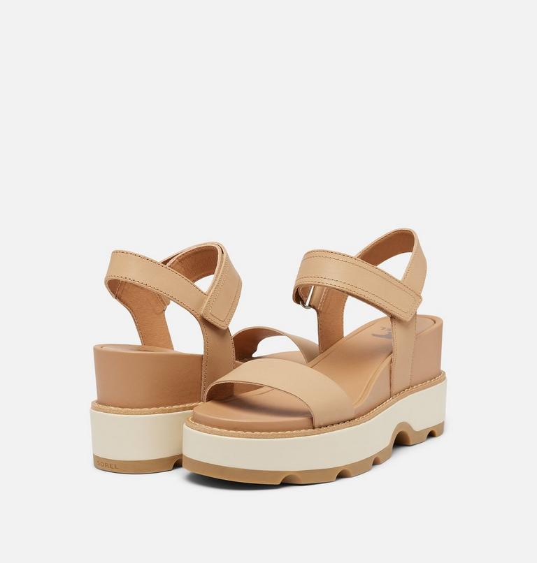 JOANIE IV Y Strap Wedge Women's Sandal, Color: Honest Beige, Bleached Ceramic, image 9