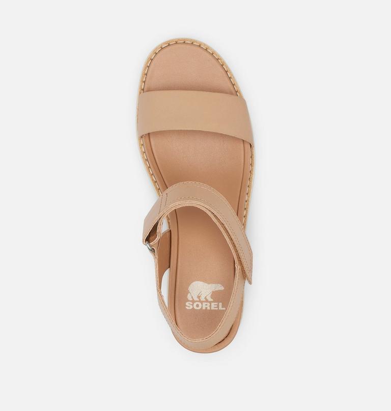 JOANIE IV Y Strap Wedge Women's Sandal, Color: Honest Beige, Bleached Ceramic, image 5