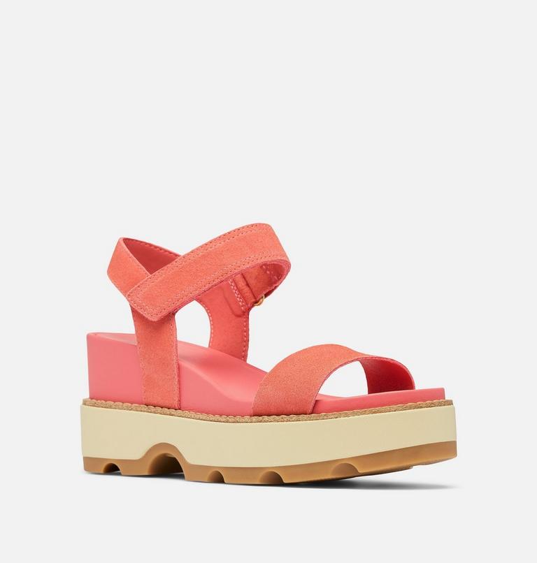 Women's Joanie IV Y Strap Wedge Sandal, Color: Coral Blossom, Gum 16, image 7