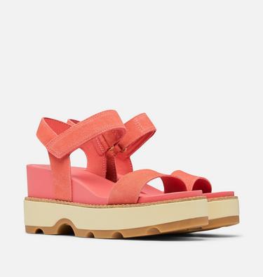 Women's Joanie IV Y Strap Wedge Sandal, Color: Coral Blossom, Gum 16, image 2