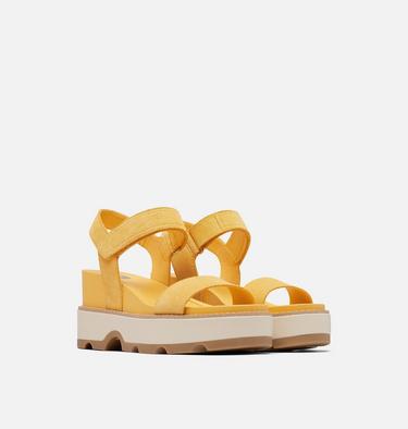 JOANIE IV Sandales compens&eacute;es &agrave; bride en Y pour femme, Color: Yellow Ray, Honey White, image 2