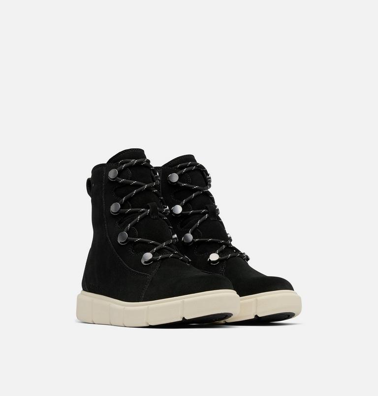 Women's SOREL EXPLORER III JOAN Waterproof Boots, Color: Black, Chalk, image 2