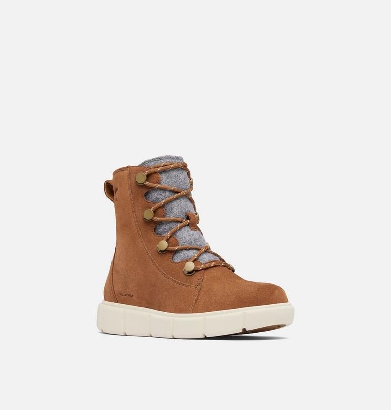 Women's SOREL EXPLORER III JOAN Waterproof Boots, Color: Velvet Tan, Chalk, image 7