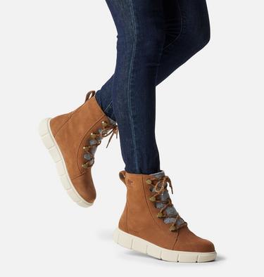 Women's SOREL EXPLORER III JOAN Waterproof Boots, Color: Velvet Tan, Chalk, image 6