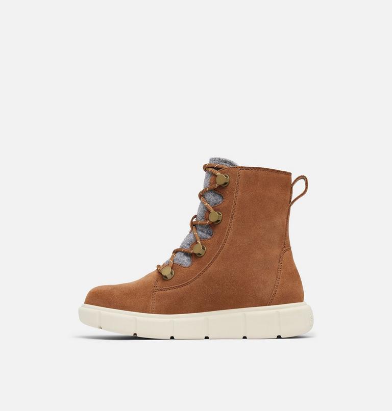 Women's SOREL EXPLORER III JOAN Waterproof Boots, Color: Velvet Tan, Chalk, image 4