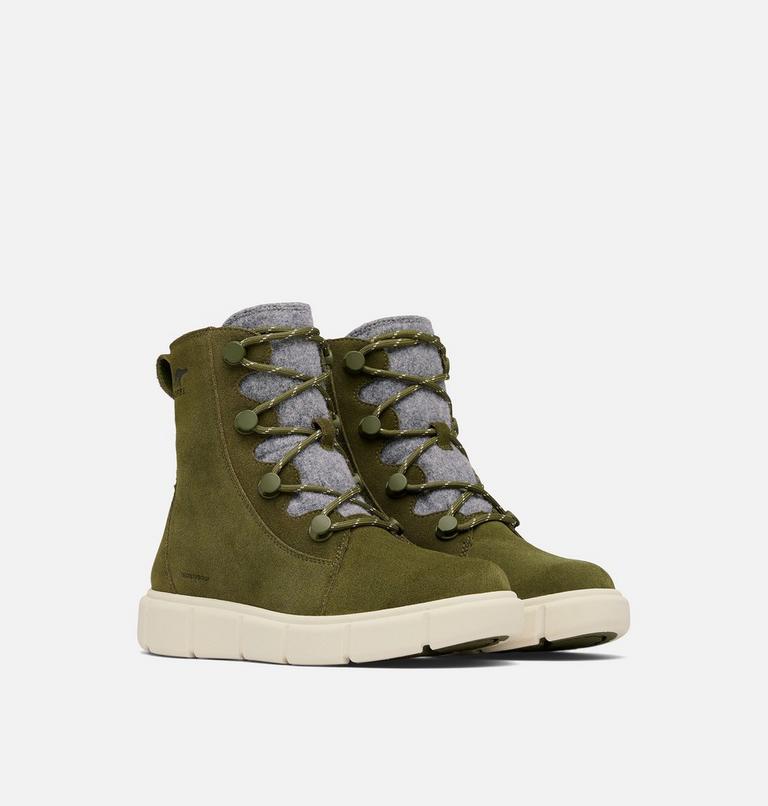 SOREL EXPLORER III Joan Bottes imperméables pour femme, Color: Utility Green, Chalk, image 2